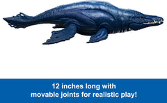 Mattel Jurassic World Wild Roar Brachauchenius movable joints for dynamic posing.