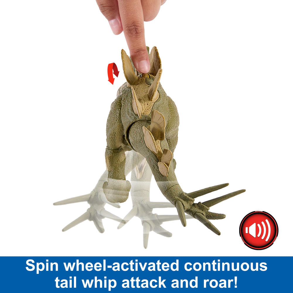 Mattel Jurassic World Wild Roar sound action provides realistic roars during play.