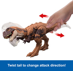 Mattel Jurassic World Wild Roar dinosaur figure is 11 inches long for sturdy display.