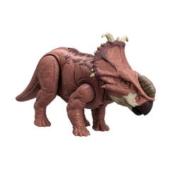 Mattel Jurassic World Wild Roar Pachyrhinosaurus stands at 11 inches for display and play.