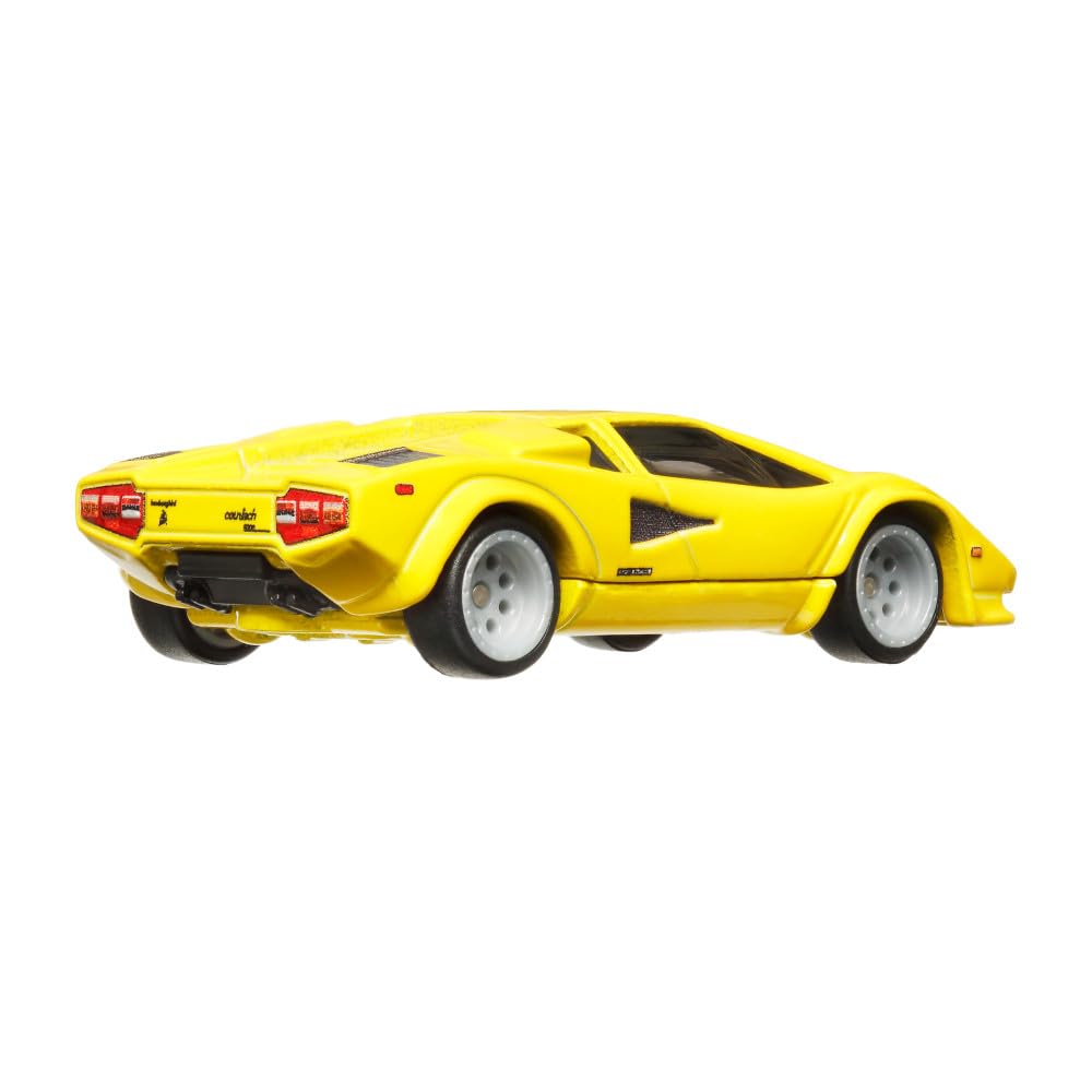 Mattel Lamborghini Countach Spettacolare top view showcases bold silhouette on shelves