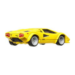 Mattel Lamborghini Countach Spettacolare top view showcases bold silhouette on shelves