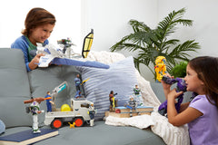 Mattel Lightyear Base Utility Vehicle with doors opening for interactive storytelling.
