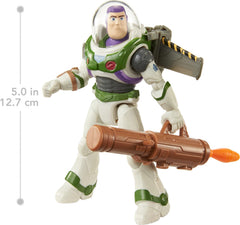 Mattel Lightyear Buzz blasting pose image shows squeeze-activated pose for dramatic storytelling.