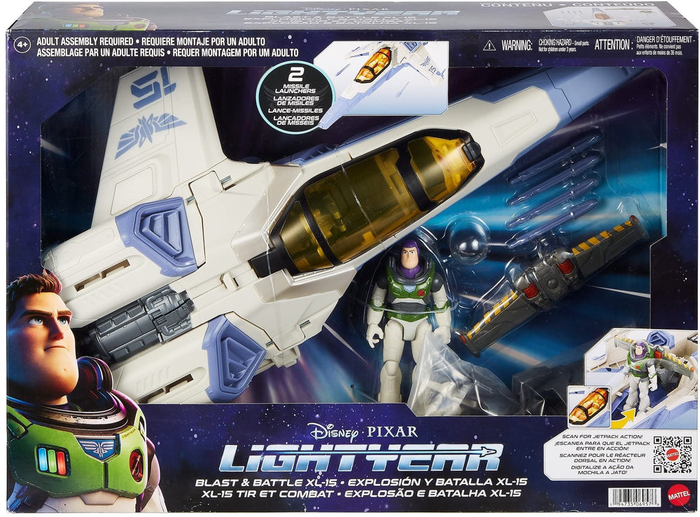 Mattel Lightyear XL-15 model shows simple assembly for quick play