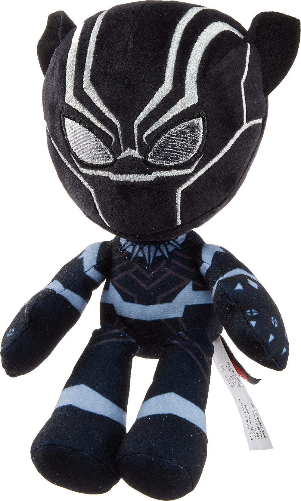 Mattel Marvel Black Panther plush costume close-up with shimmering accents and premium fabric.