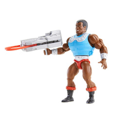 Mattel Masters of the Universe Origins Clamp Champ figure front view ready for storytelling play and display