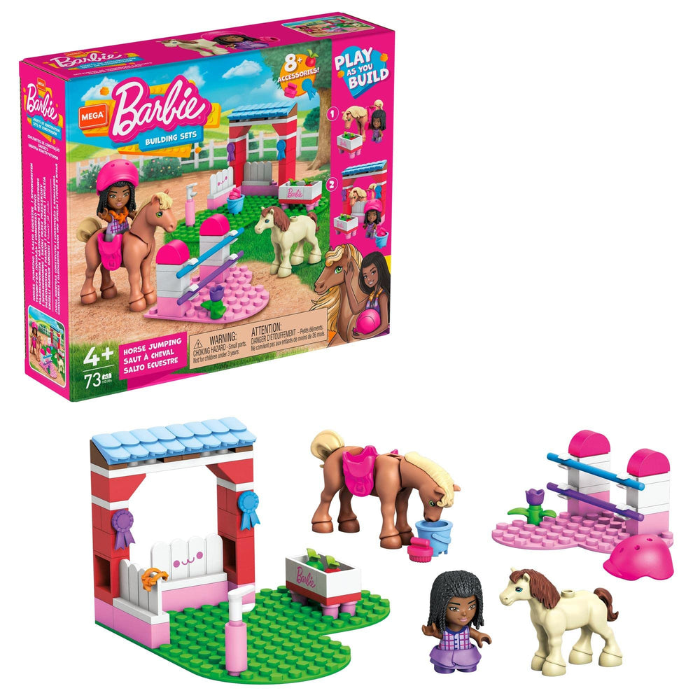 Mattel Mega Barbie horse figure ready for grooming and horse care pretend play