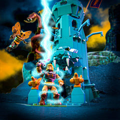 Mattel Mega Eternia Battleground Lion Entrance image highlights a dramatic main gate.