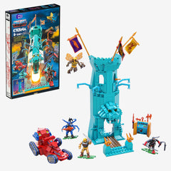 Mattel Mega Eternia Battleground Power Tower image showcases the centerpiece for epic battles.