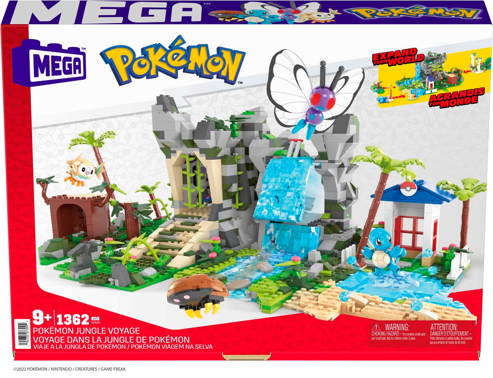 Mattel MEGA Pokémon Jungle Voyage figure set enables dynamic team play.