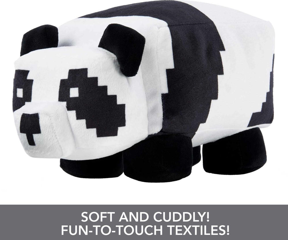 Mattel Minecraft Basic Panda Plush face detail captures pixel-art charm