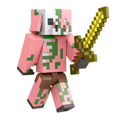 Mattel Minecraft Craft-A-Block Zombie figure in pose-ready stance for action play.