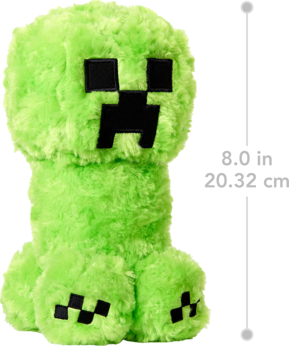 Mattel Minecraft Creeper plush back view showing costume