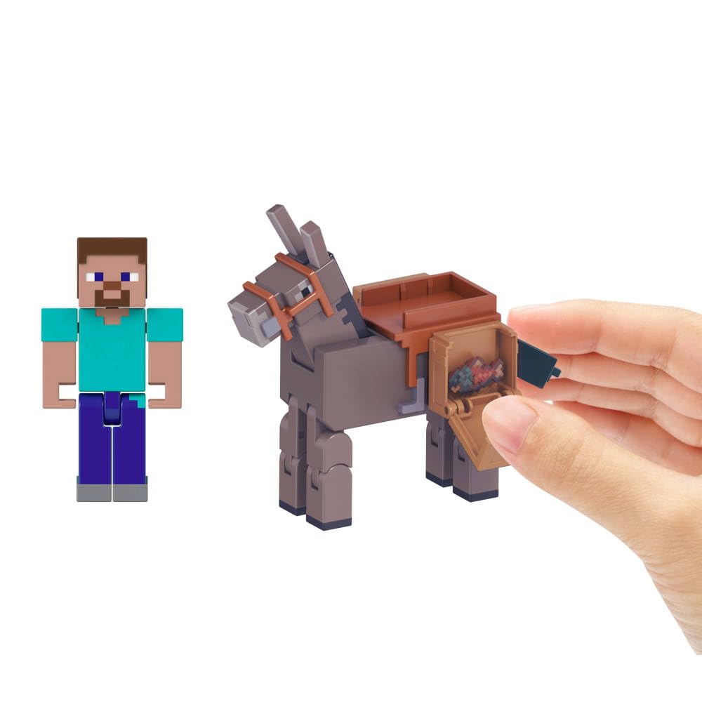 Mattel Minecraft Donkey 3.25-inch action figure ready-for-action stance.