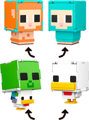 Mattel Minecraft Flippin' Figs detailed head design for expressive play