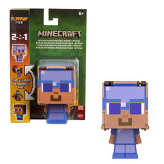 Mattel Minecraft Flippin Figs front view—dual-character flip play