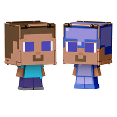 Mattel Minecraft Flippin Figs head-panel flip reveals a second character
