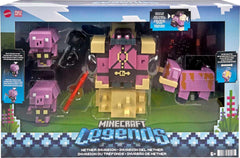 Mattel Minecraft Legends Nether invasion box art showcases vivid figures