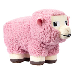 Mattel Minecraft Pink Sheep front view plush offers cuddly texture for kids.