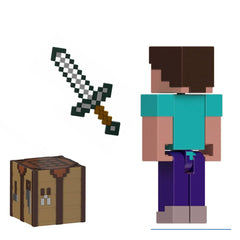 Mattel Minecraft Steve with movable joints for varied poses.