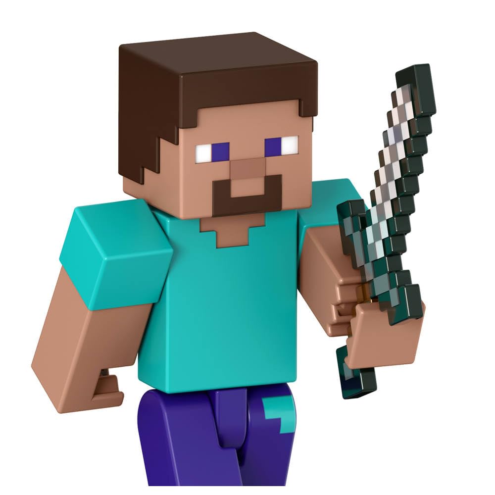 Mattel Minecraft Steve sword accessory for action-packed adventures.