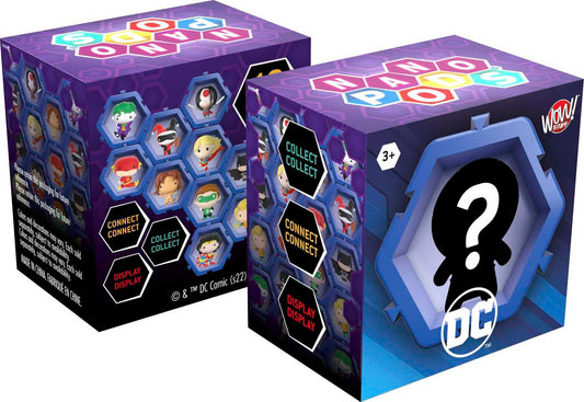 Mattel NANO PODS DC Universe figure in hex pod for display-ready collecting.
