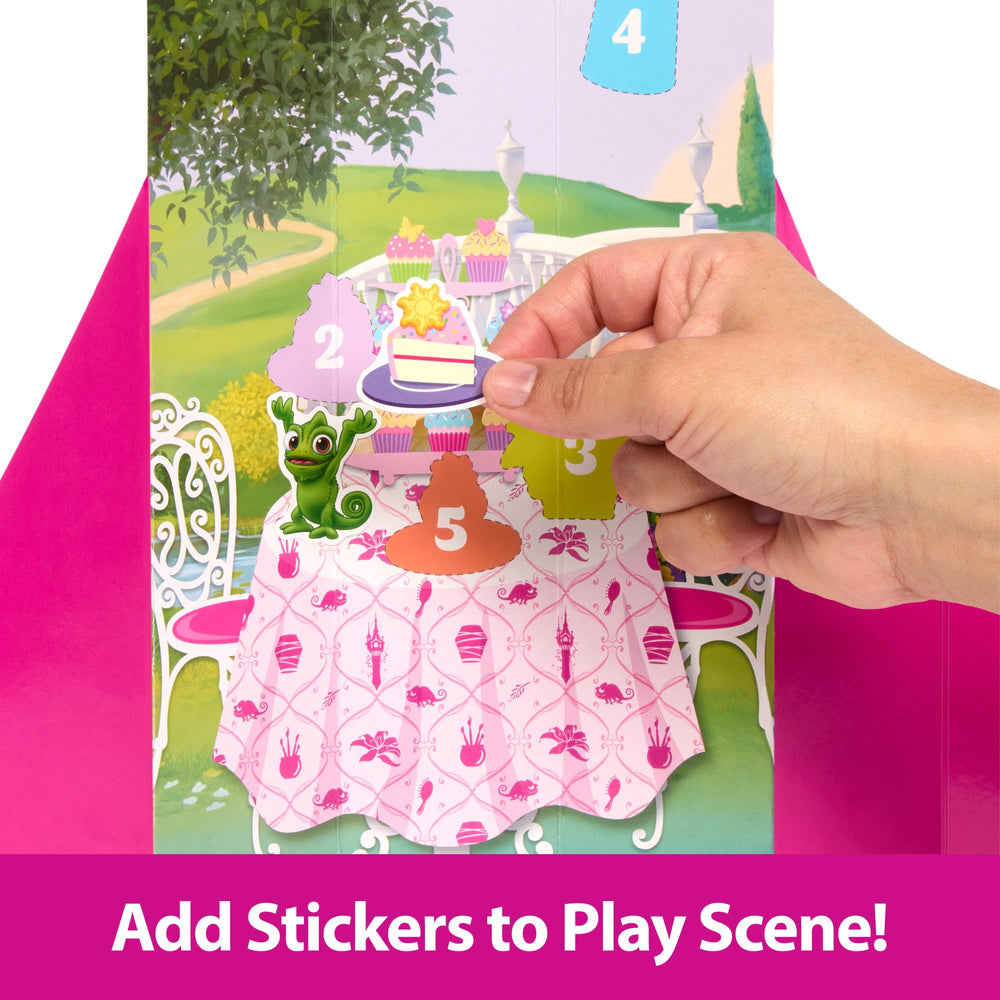 Mattel stickers decorate the play scene for storytelling.