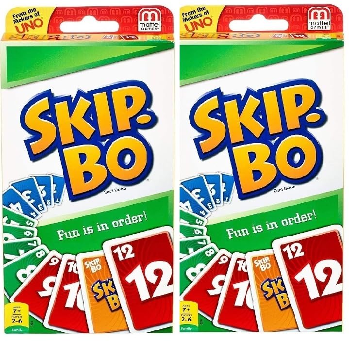 Mattel Skip-Bo pack of 2 for family game night fun