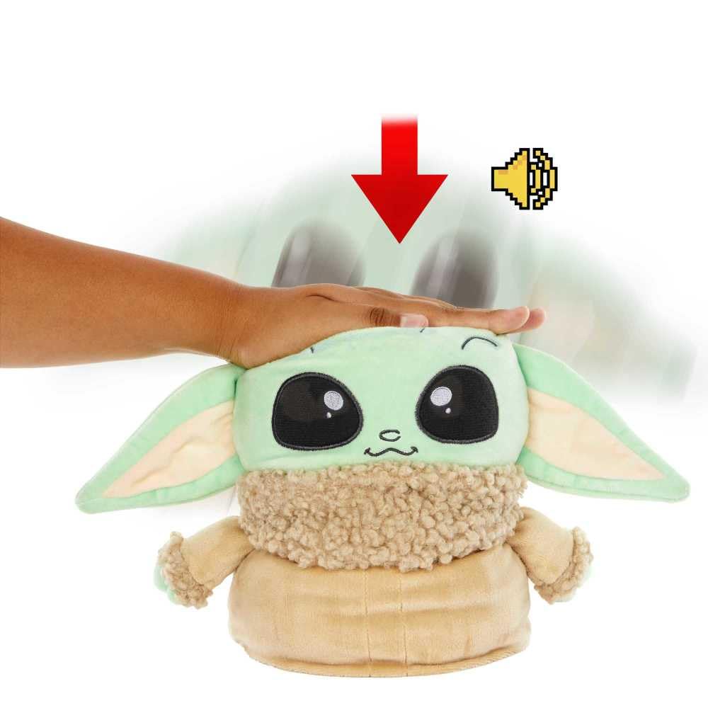 Soft fabric Grogu plush with friendly design for cuddles and storytelling.