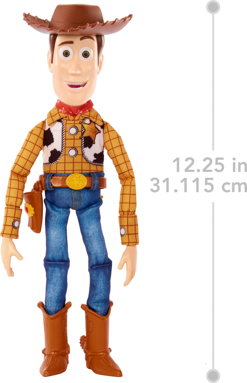 Mattel Toy Story Woody soft-body rag doll feel enhances pretend adventures.