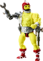 Mattel Trap Jaw figure stand helps stable posing for display.