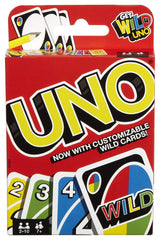 Mattel UNO Flip double-sided deck highlights versatile play options.