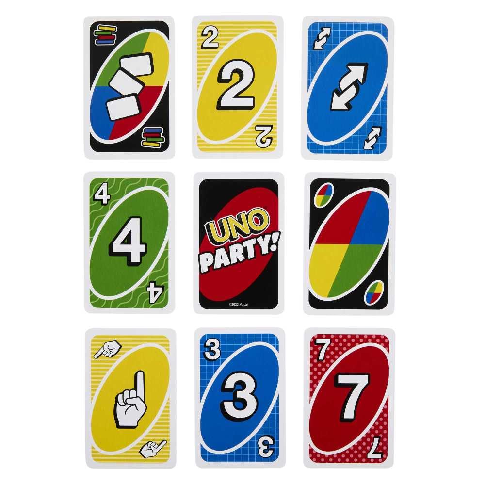 Mattel UNO Party table play scene showing friends enjoying together