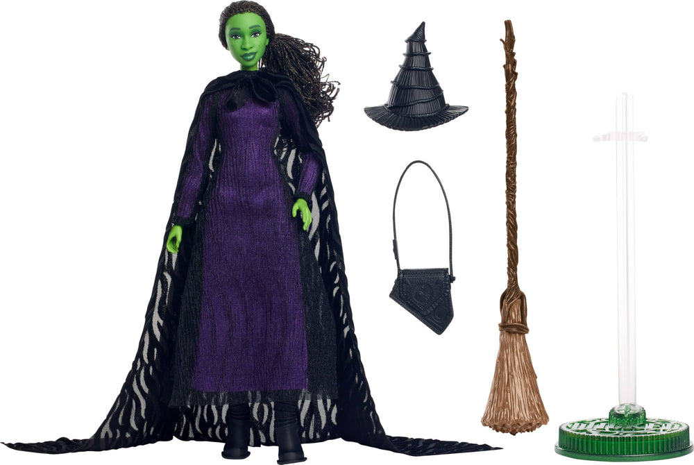 Mattel Wicked Elphaba 11-point articulation enables dynamic posing and imaginative play