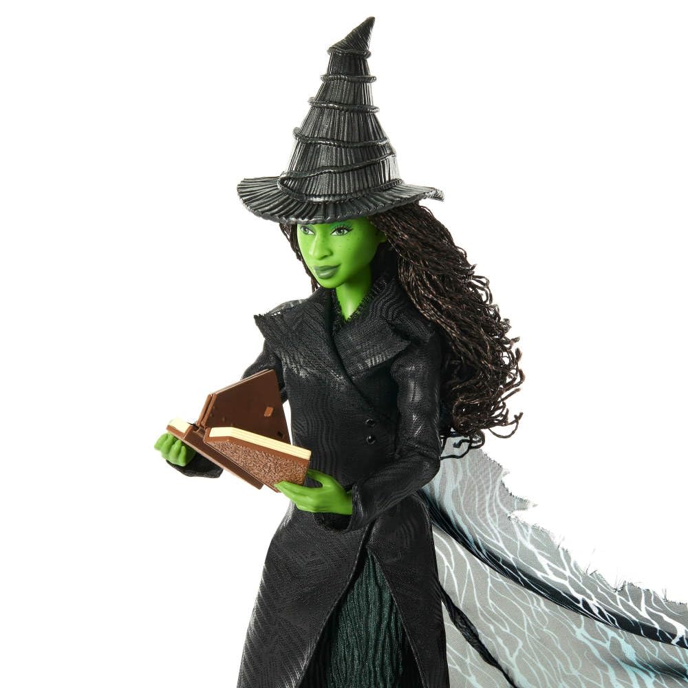 Mattel Wicked Elphaba emerald gown texture adds rich detail for display