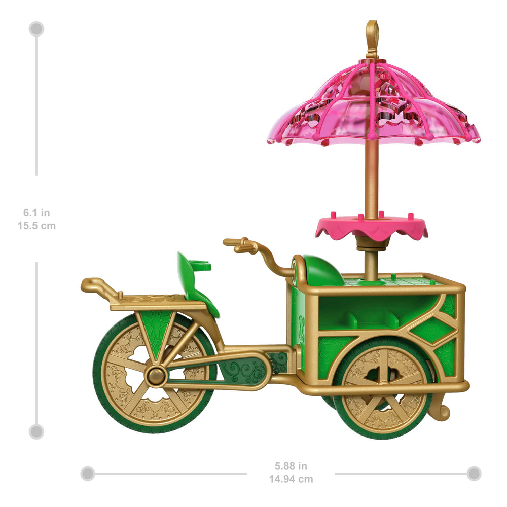 Mattel Wicked dessert cart side view with wheels ready for Oz adventures