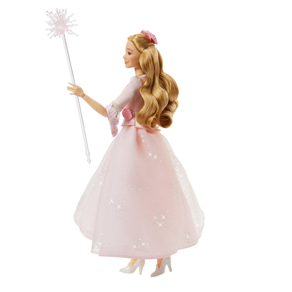 Mattel Wicked Glinda shoes and butterfly necklace add glamour.