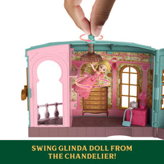 Mattel Wicked dorm playset offers three distinct play spaces for scenes.