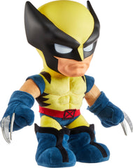 Mattel Wolverine plush features a plastic head sculpt for a bold, scowling character.