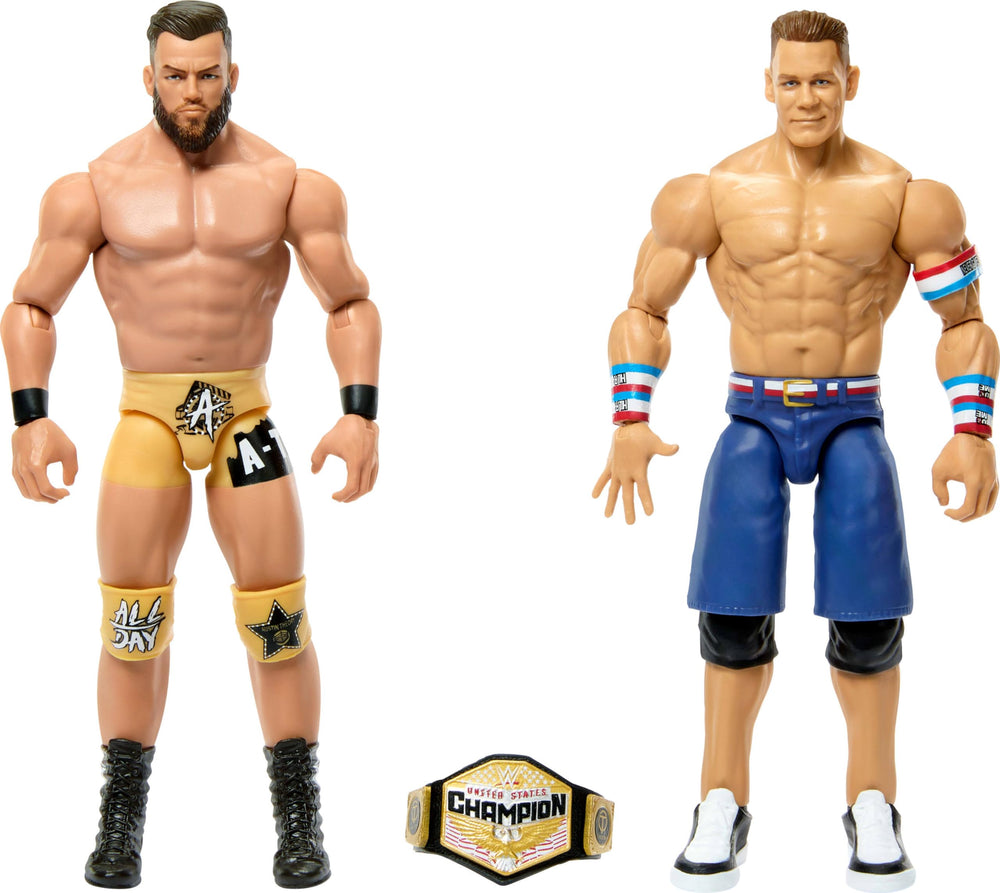 Mattel WWE Championship Showdown 2-Pack front view with Cena and Theory ready for action