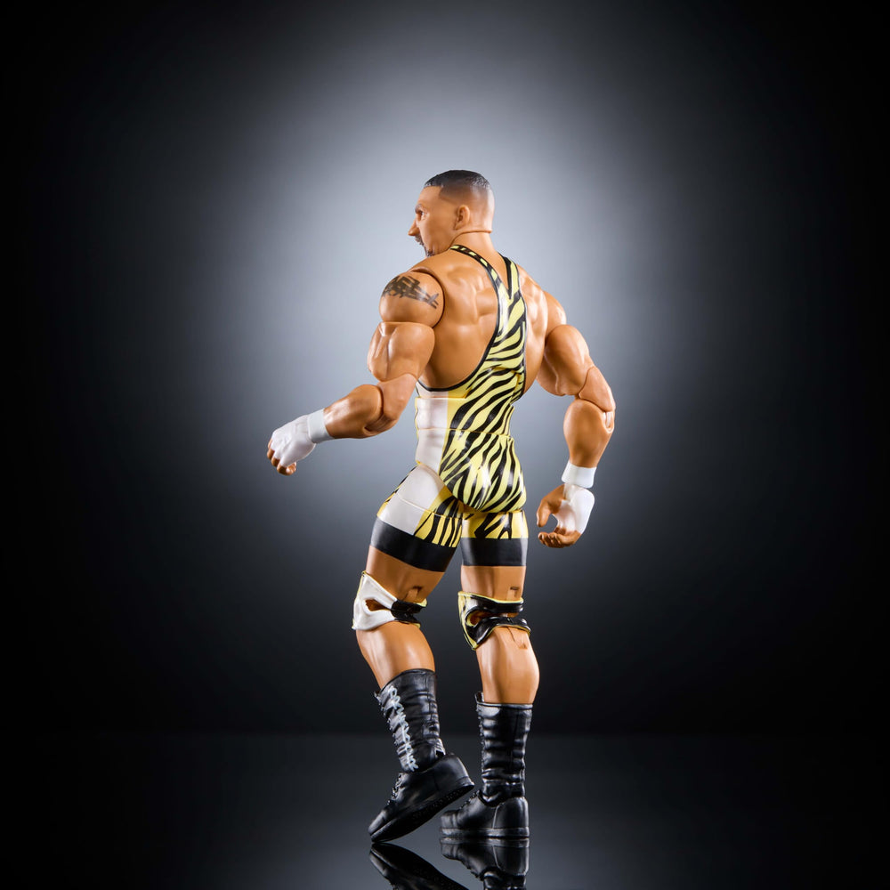 Mattel WWE Elite Bron Breaker packaging and display options for collectors.