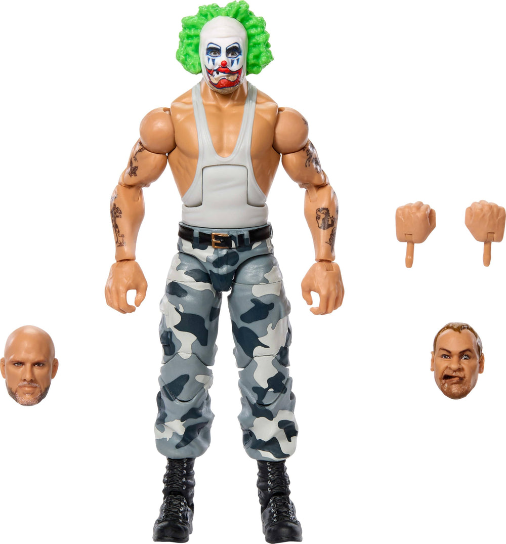 Mattel WWE Elite Bushwhacker Luke interchangeable hands for dynamic signature moves.