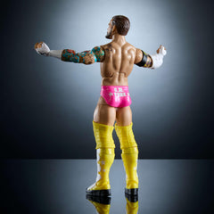 Mattel WWE Elite CM Punk packaging and stand for organized display.