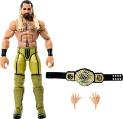 Mattel WWE Elite Seth Rollins figure close-up with TrueFX facial detail for display