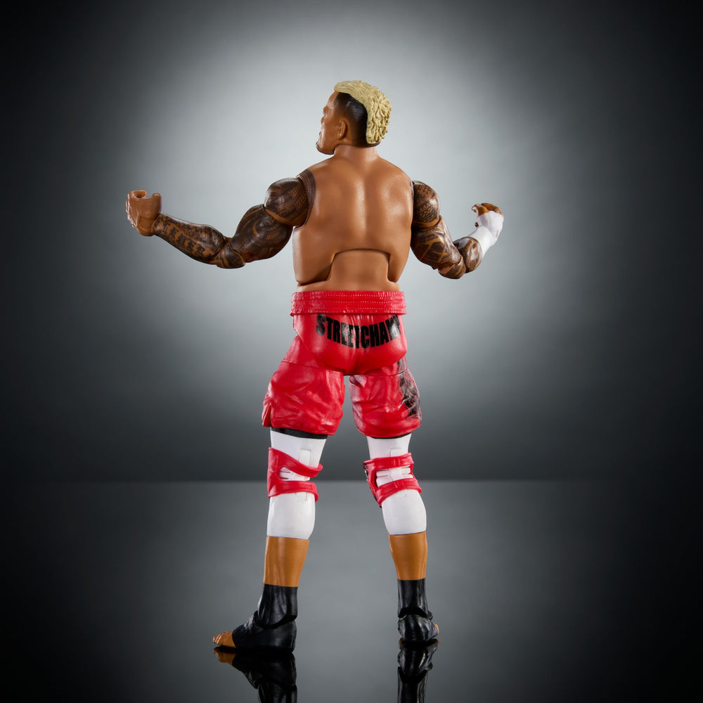 Mattel WWE Elite Solo Sikoa figure display-ready for shelf posing.