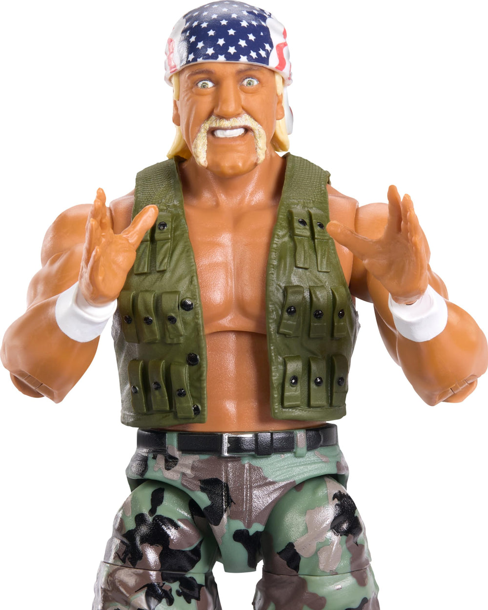 Mattel WWE Elite Hulk Hogan stands at 6 inches for shelf display.