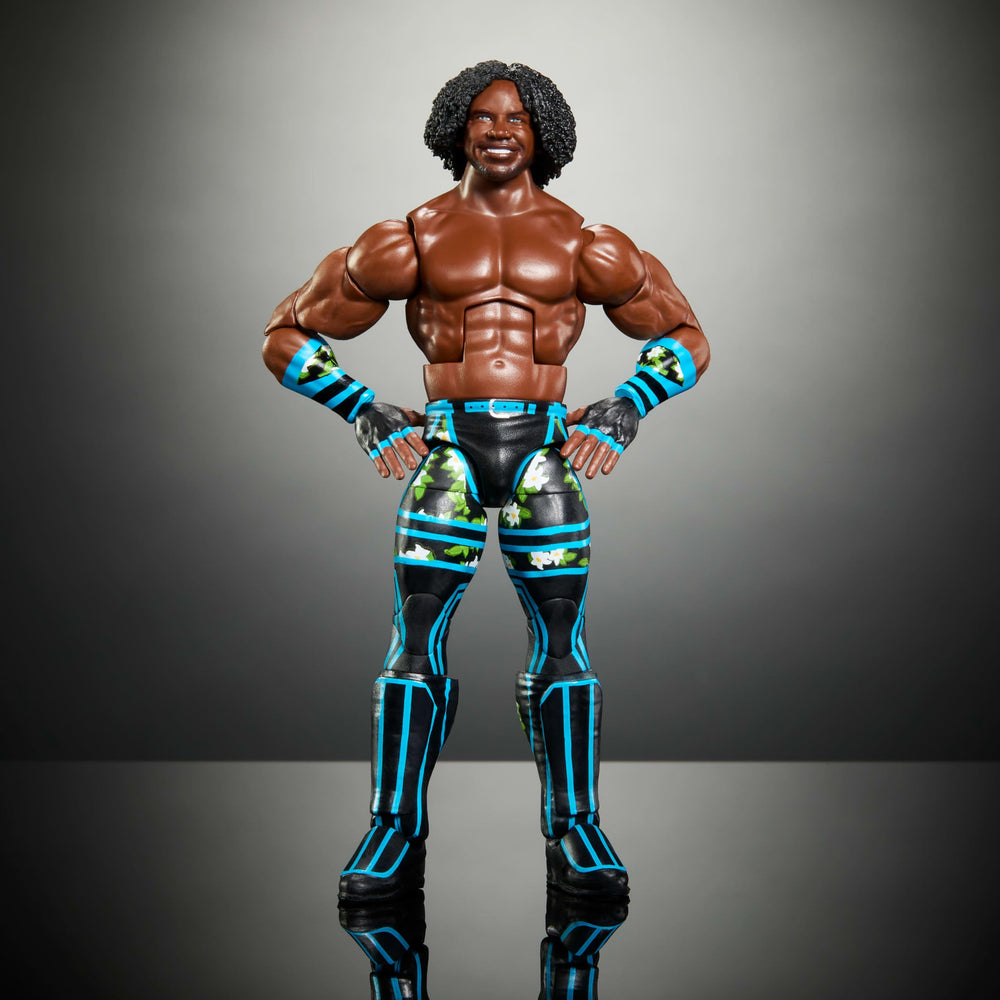 Packaging and display-ready Xavier Woods figure as part of a WWE Elite collection.