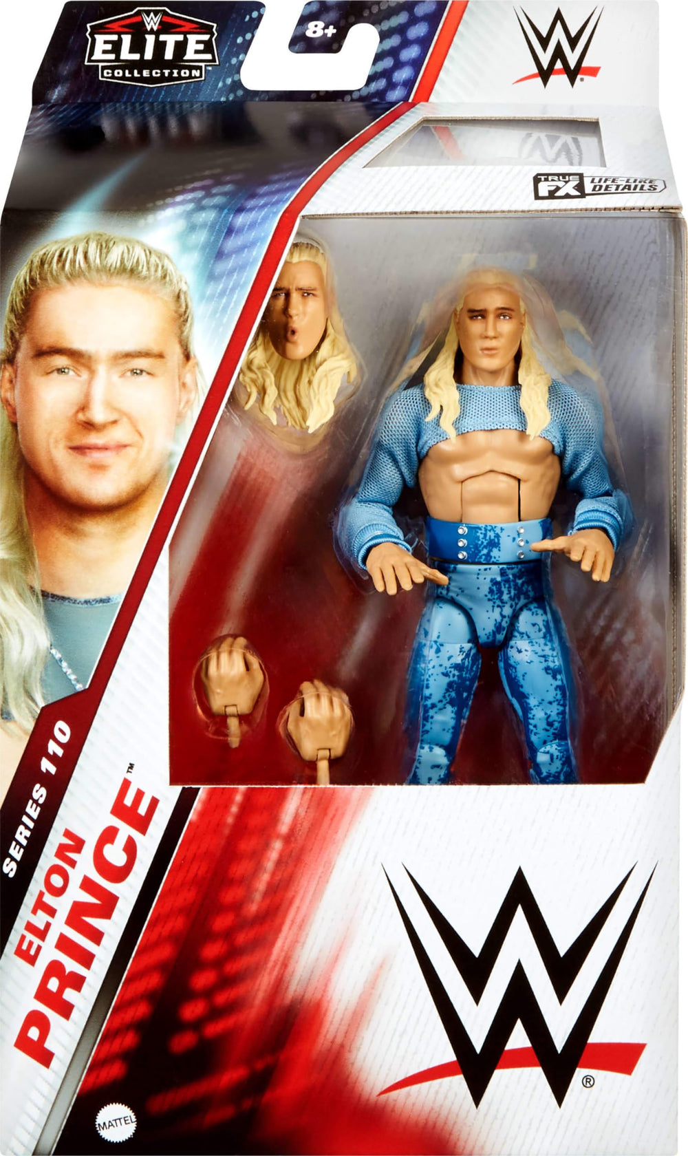 Mattel WWE Elton Prince figure articulation points for dynamic posing.