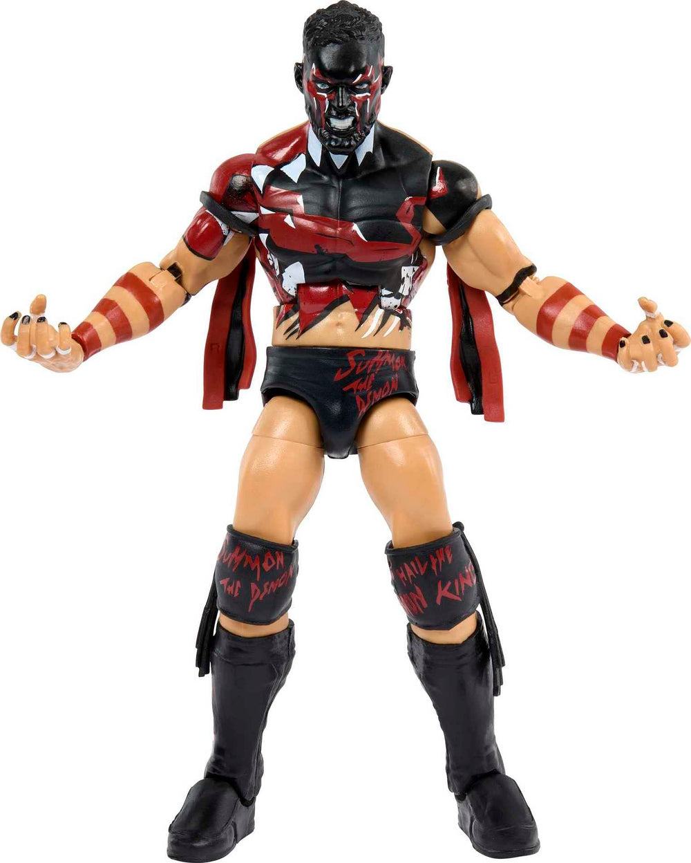 Mattel Finn Balor Elite pose shows 25 points of articulation for dynamic posing.